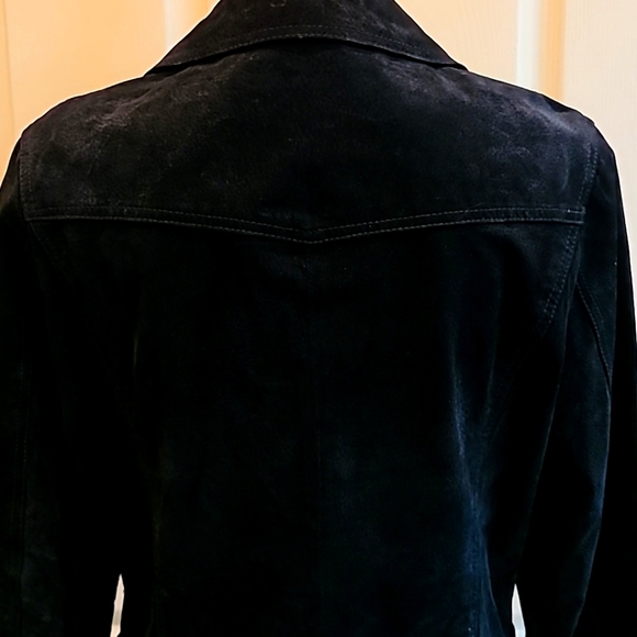 Mark Alan Rhinestone studded Genuine Black Suede Blazer - Picture 7 of 14